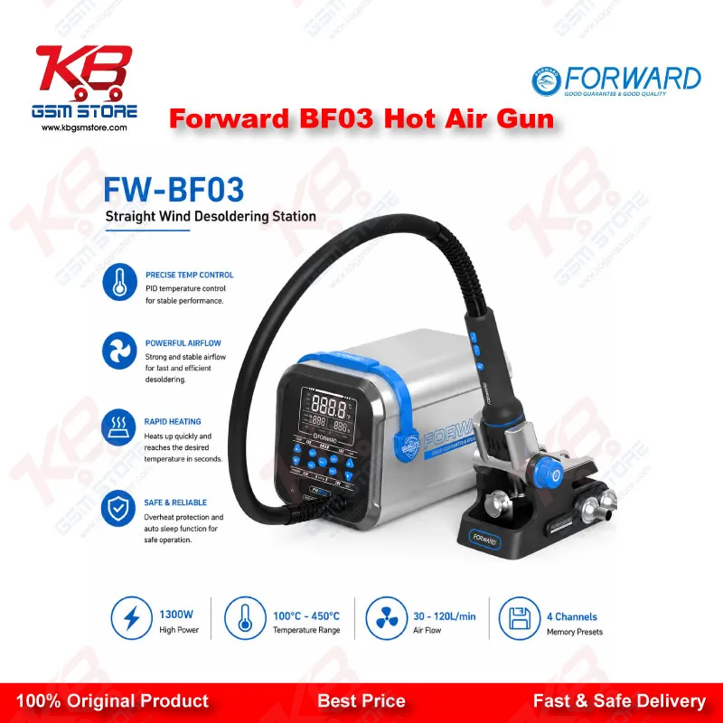 Forward BF03 1300W Hot Air Rework Station – PID Controlled Desoldering Gun for Mobile Repair