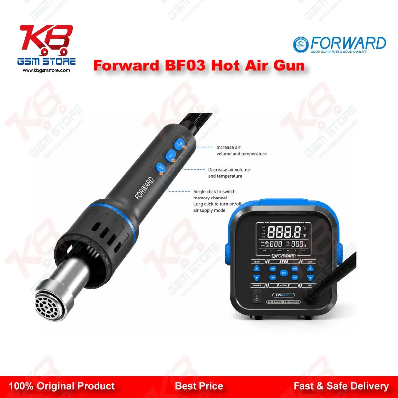 Forward BF03 1300W Hot Air Rework Station – PID Controlled Desoldering Gun for Mobile Repair