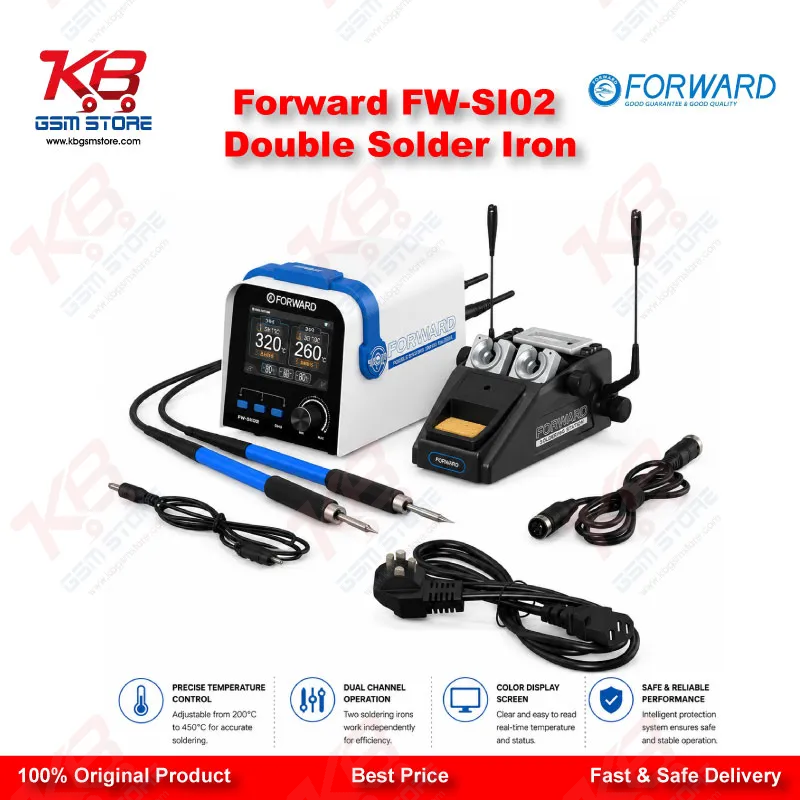 Forward FW-SI02 Dual Station Precision Soldering Station – 400W Digital Temperature Control