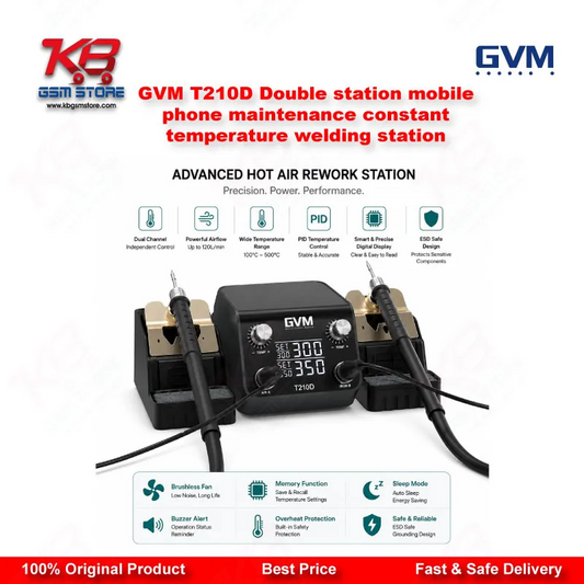GVM T210D Double Station Soldering Welding Station (C210 Compatible)