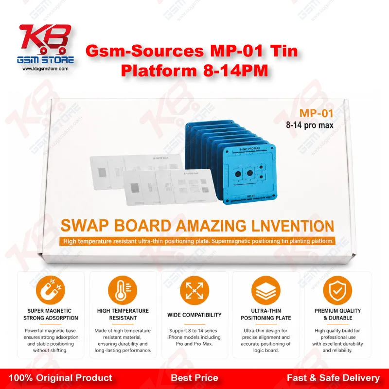 GSM-Sources MP-01 Magnetic Tin Planting Platform for iPhone 8 to 14 Pro Max Middle Layer