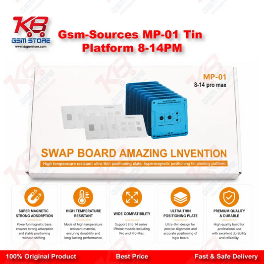GSM-Sources MP-01 Magnetic Tin Planting Platform for iPhone 8 to 14 Pro Max Middle Layer