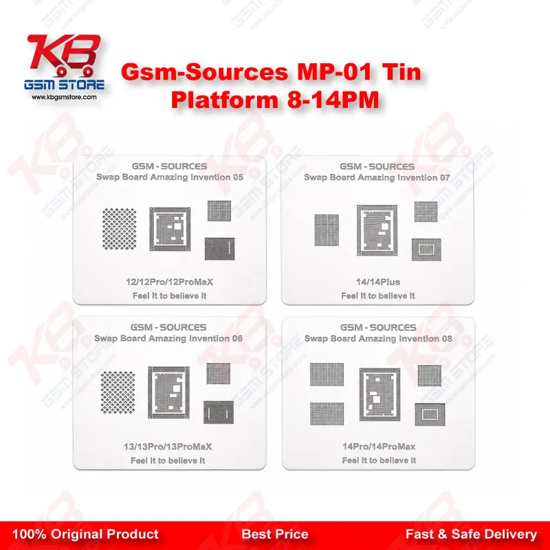 GSM-Sources MP-01 Magnetic Tin Planting Platform for iPhone 8 to 14 Pro Max Middle Layer