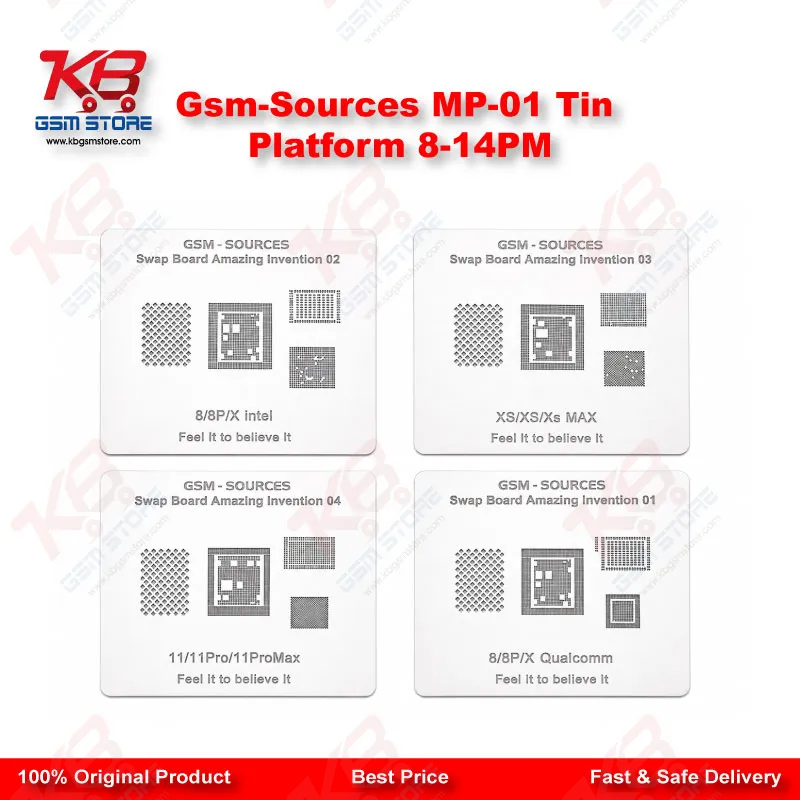 GSM-Sources MP-01 Magnetic Tin Planting Platform for iPhone 8 to 14 Pro Max Middle Layer