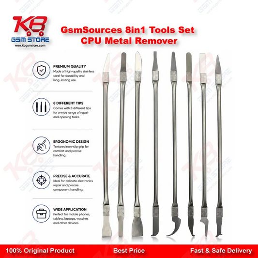 GsmSources 8in1 CPU IC Chip Remover Tool Set – Stainless Steel Metal Removal Blades for Mobile Repair
