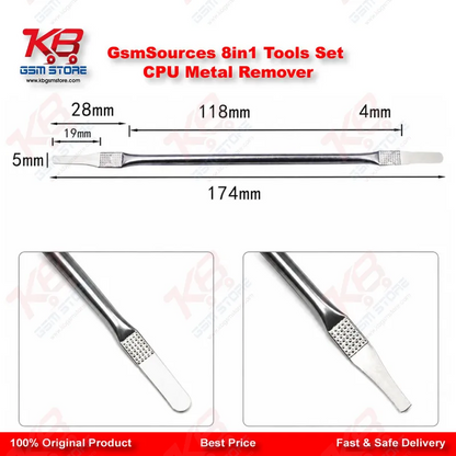 GsmSources 8in1 CPU IC Chip Remover Tool Set – Stainless Steel Metal Removal Blades for Mobile Repair