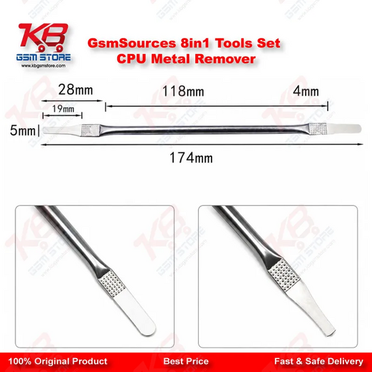 GsmSources 8in1 CPU IC Chip Remover Tool Set – Stainless Steel Metal Removal Blades for Mobile Repair