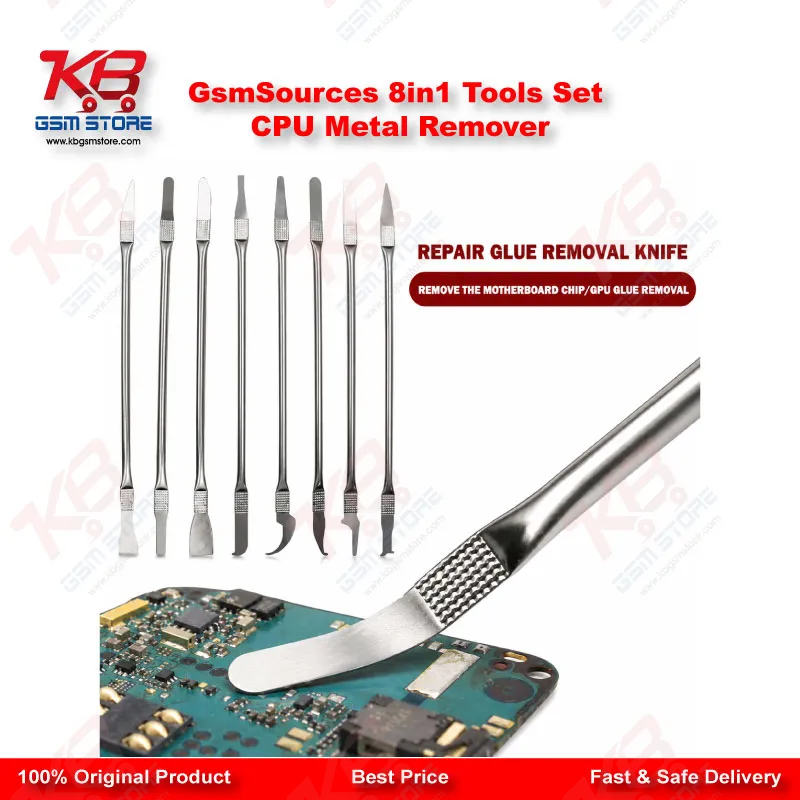 GsmSources 8in1 CPU IC Chip Remover Tool Set – Stainless Steel Metal Removal Blades for Mobile Repair