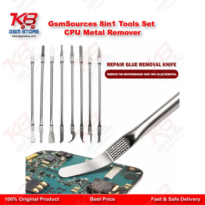 GsmSources 8in1 CPU IC Chip Remover Tool Set – Stainless Steel Metal Removal Blades for Mobile Repair