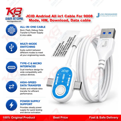 JCID Android Engineering Cable – 9008 EDL, Samsung DL & HW 1.0 Multi-Mode Service Cable