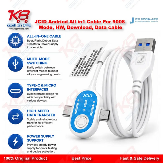 JCID Android Engineering Cable – 9008 EDL, Samsung DL & HW 1.0 Multi-Mode Service Cable