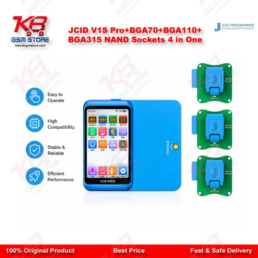 JCID V1S Pro+BGA70+BGA110+BGA315 NAND Sockets 4 in One