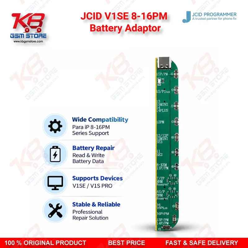 JCID V1SE 8-16PM Battery Adaptor for iPhone 8 to 16 Series Battery Activation