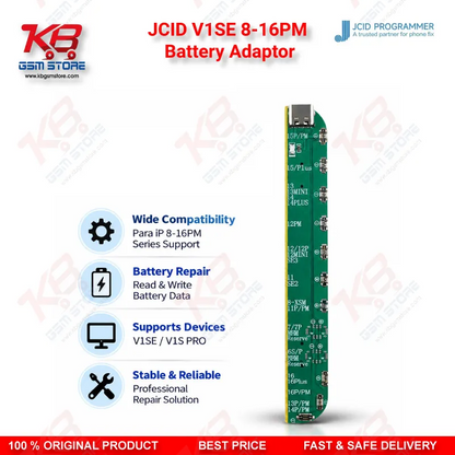 JCID V1SE 8-16PM Battery Adaptor for iPhone 8 to 16 Series Battery Activation