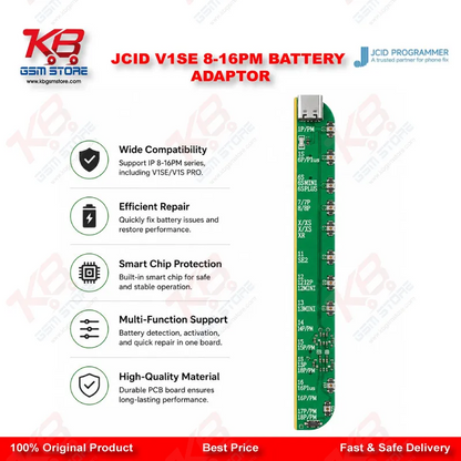 JCID V1SE 8-16PM Battery Adaptor for iPhone 8 to 16 Series Battery Activation