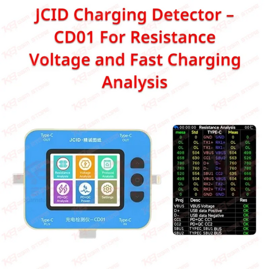 JCID Charging Detector – CD01 For Resistance Voltage and Fast Charging Analysis