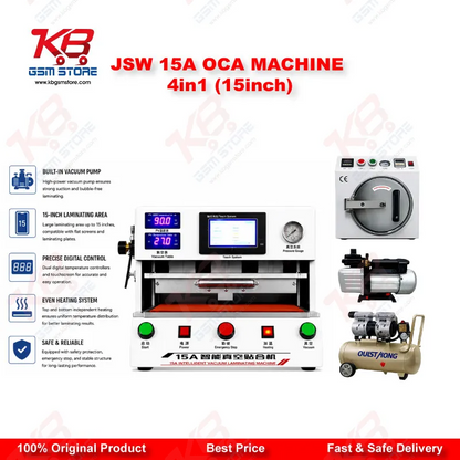 JSW-15A 15 Inch Multi-Function Laminator – Tablet & Mobile LCD Lamination Machine 4 in 1