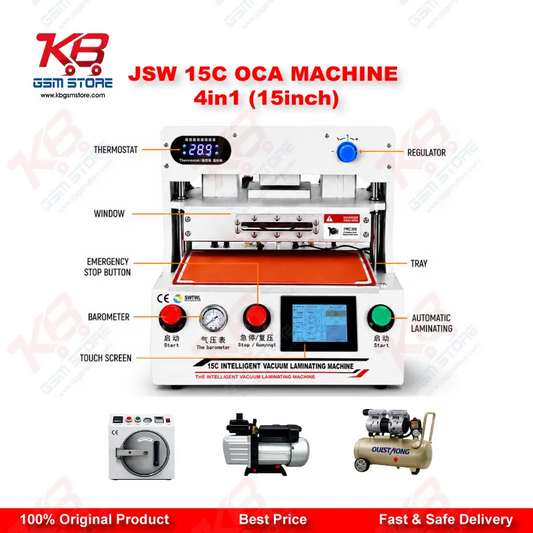 JSW-15C 15 Inch OCA Lamination Machine for Mobile Phone and Tablet Screens 4 in 1