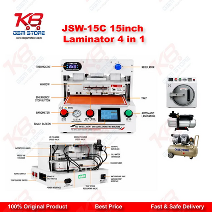 JSW-15C 15 Inch OCA Lamination Machine for Mobile Phone and Tablet Screens 4 in 1
