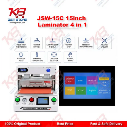 JSW-15C 15 Inch OCA Lamination Machine for Mobile Phone and Tablet Screens 4 in 1