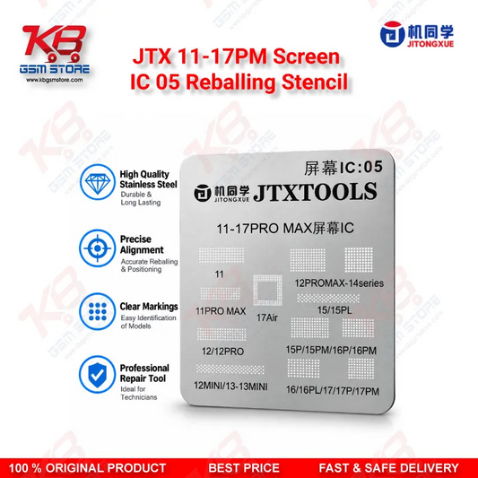 JTX 11-17PM Screen IC 05 Reballing Stencil for iPhone