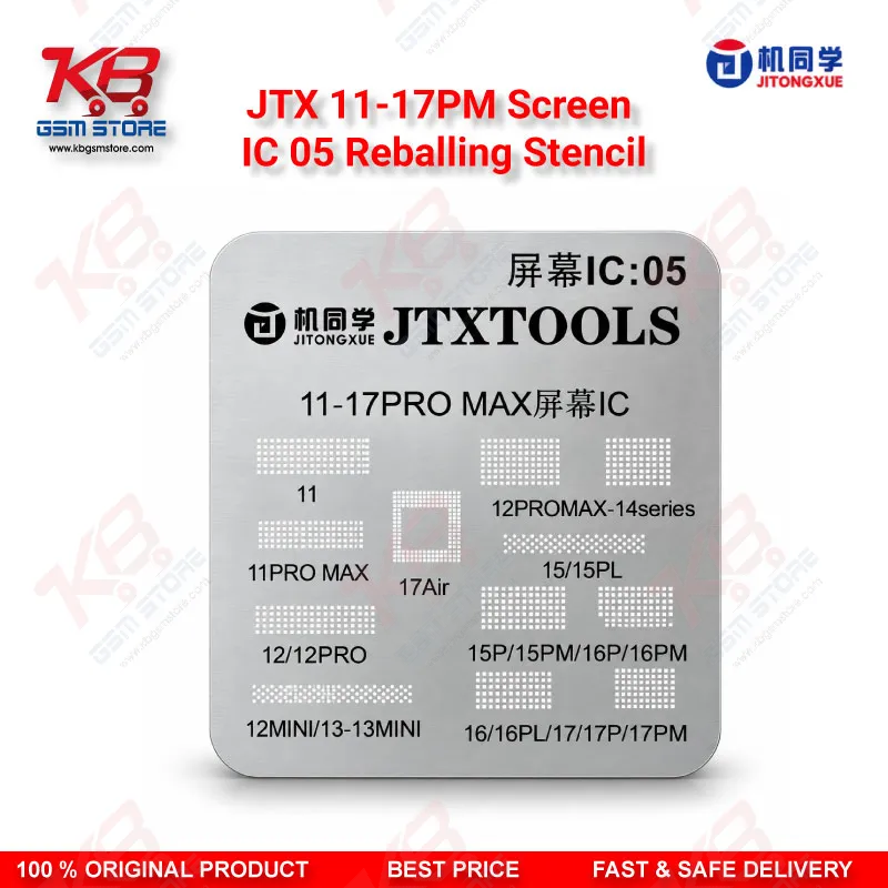 JTX 11-17PM Screen IC 05 Reballing Stencil for iPhone