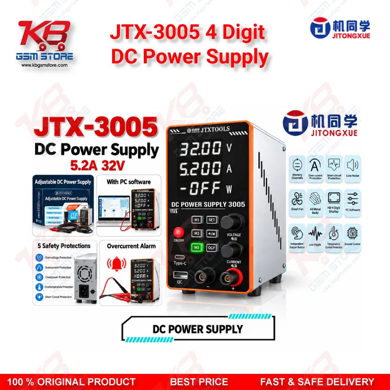 JTX-3005 4 Digit DC Power Supply for Mobile Repair Bench