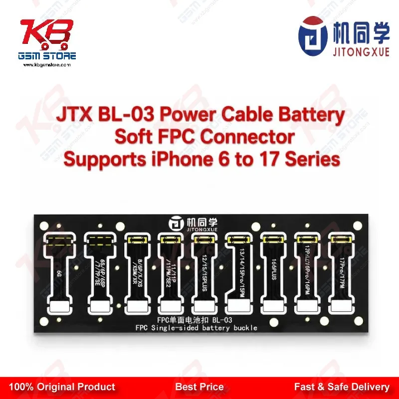 JTX BL-03 Battery FPC Connector Power Cable iPhone 6 to iPhone 17 Series — KB GSM Store Pakistan