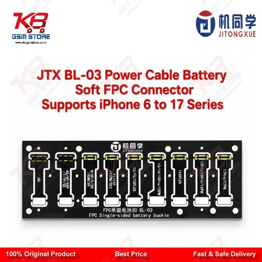 JTX BL-03 Battery FPC Connector Power Cable iPhone 6 to iPhone 17 Series — KB GSM Store Pakistan