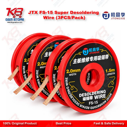 JTX FS-15 Super Desoldering Wire (3PCS/Pack) for PCB Repair