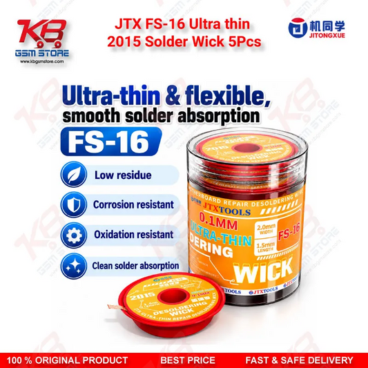 JTX FS-16 Ultra Thin Solder Wick 2.0mm 1.5M 5Pcs