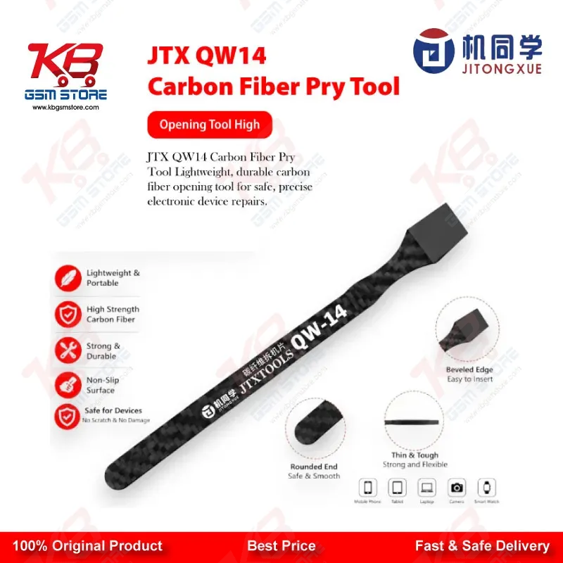 JTX QW14 Carbon Fiber Pry Opening Tool for Mobile Screen & Battery Disassembly