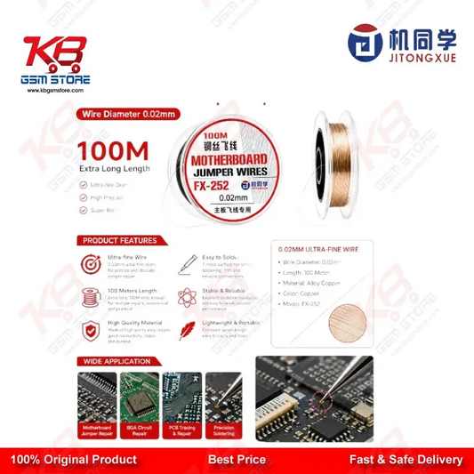 JTX FX-252 0.02mm Ultra-Fine Motherboard Jumper Wire for Mobile PCB Repair