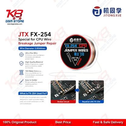 JTX FX-254 CPU Jumper Wire 0.0044mm — Ultra-Fine Copper Wire for CPU Repair