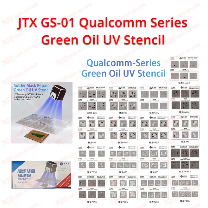 JTX GS-01 Qualcomm Series Green Oil UV Stencil