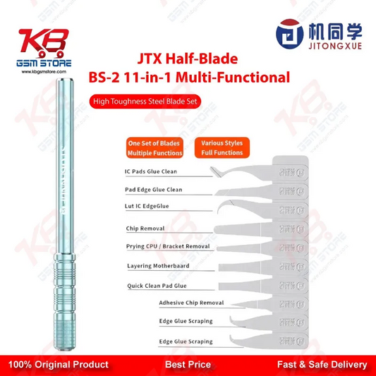 JTX BS-2 Half-Blade 11-in-1 Multi-Functional High-Toughness Steel Blade Set for Mobile PCB & IC Repair