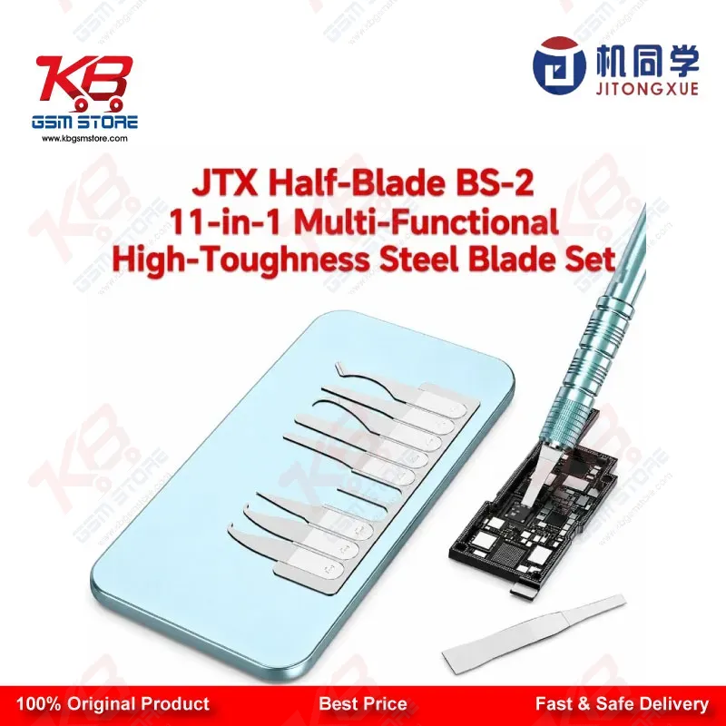 JTX BS-2 Half-Blade 11-in-1 Multi-Functional High-Toughness Steel Blade Set for Mobile PCB & IC Repair