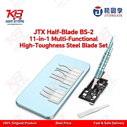JTX BS-2 Half-Blade 11-in-1 Multi-Functional High-Toughness Steel Blade Set for Mobile PCB & IC Repair
