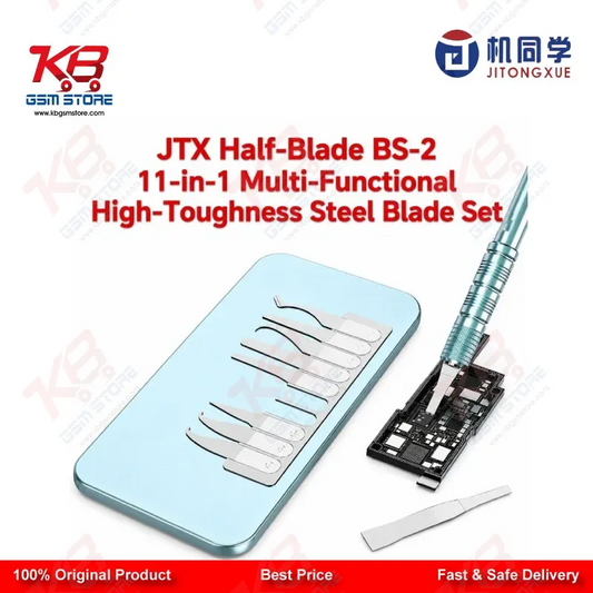 JTX BS-2 Half-Blade 11-in-1 Multi-Functional High-Toughness Steel Blade Set for Mobile PCB & IC Repair