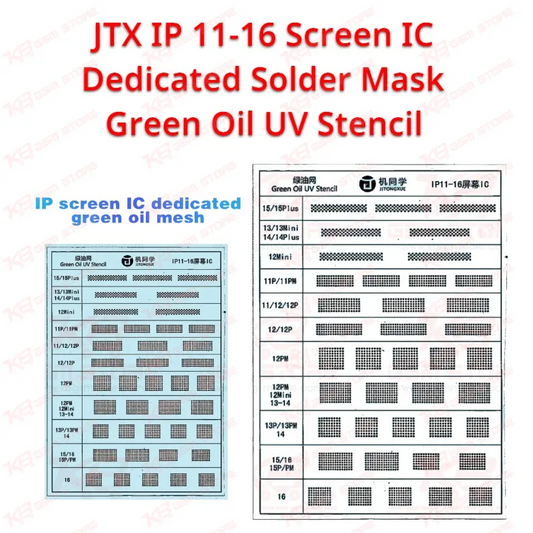 JTX IP 11-16 Screen IC Dedicated Solder Mask Green Oil UV Stencil