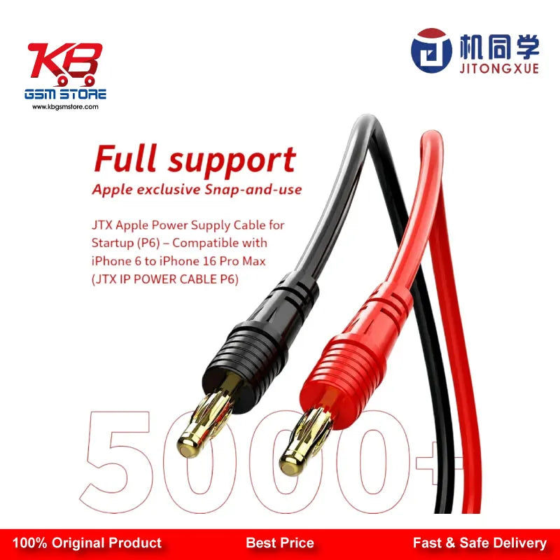 JTX P6 Apple Startup Power Boot Cable for iPhone 6 to 16 Pro Max – 8-in-1 FPC DC Power Cable