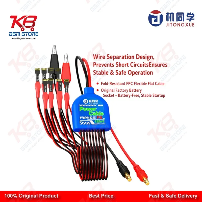 JTX P6 Apple Startup Power Boot Cable for iPhone 6 to 16 Pro Max – 8-in-1 FPC DC Power Cable