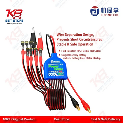 JTX P6 Apple Startup Power Boot Cable for iPhone 6 to 16 Pro Max – 8-in-1 FPC DC Power Cable