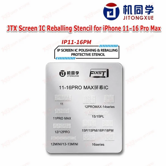 JTX Screen IC Reballing Stencil For iPhone 11-16 Pro Max