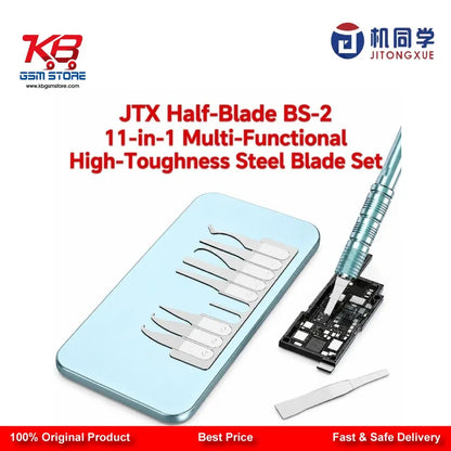 JTX BS-2 Half-Blade 11-in-1 Multi-Functional High-Toughness Steel Blade Set for Mobile PCB & IC Repair