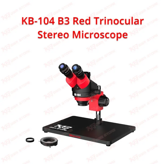 KB-104 B3 Red Trinocular Stereo Microscope
