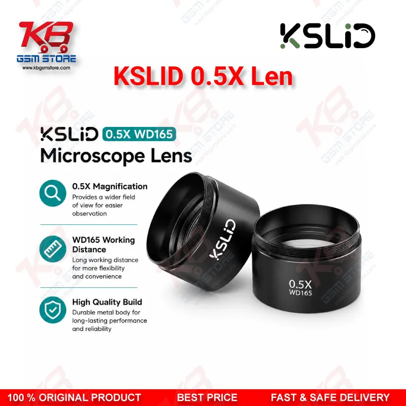 KSLID 0.5X Auxiliary Barlow Objective Lens for Stereo Microscope – M48 Mount