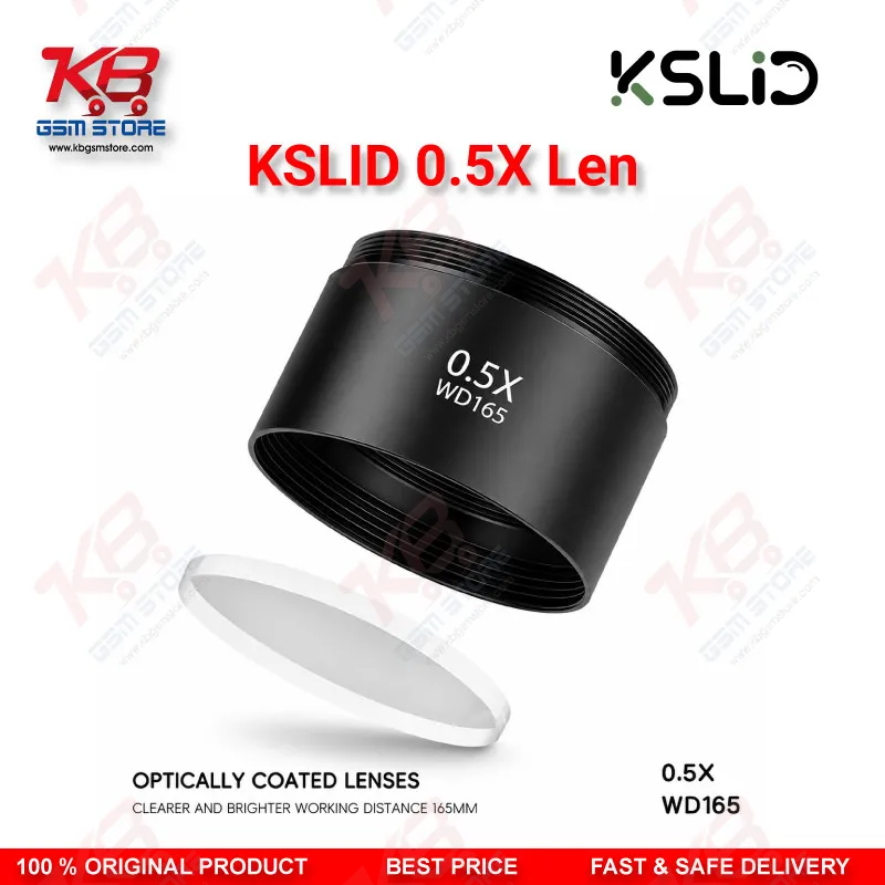 KSLID 0.5X Auxiliary Barlow Objective Lens for Stereo Microscope – M48 Mount