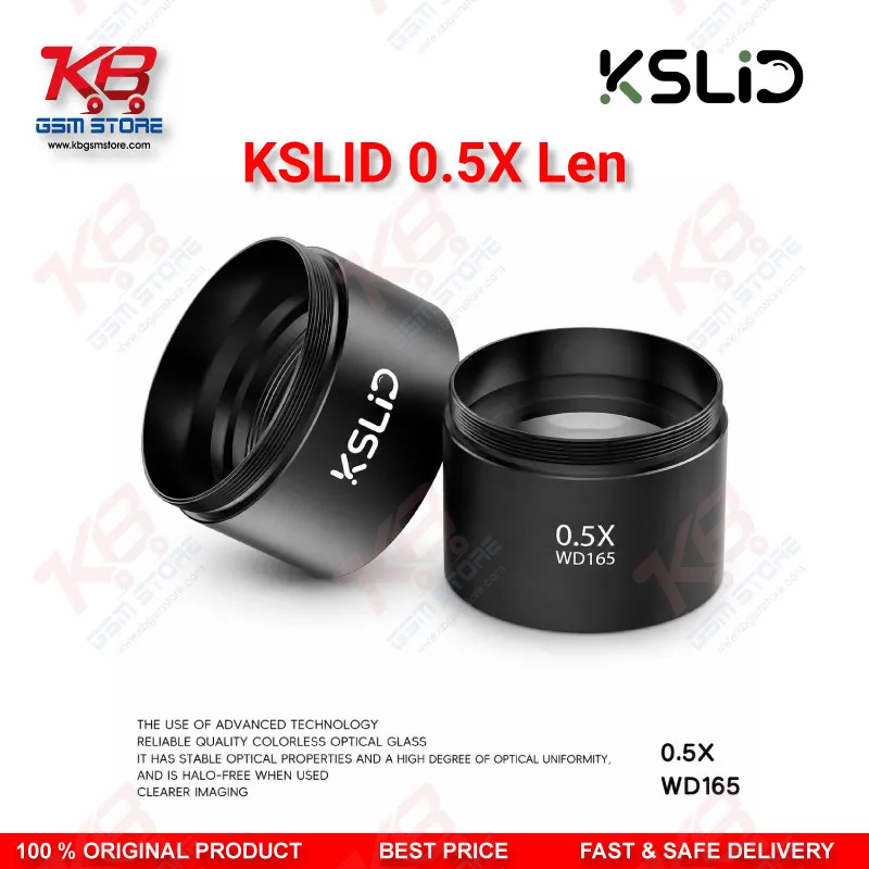 KSLID 0.5X Auxiliary Barlow Objective Lens for Stereo Microscope – M48 Mount