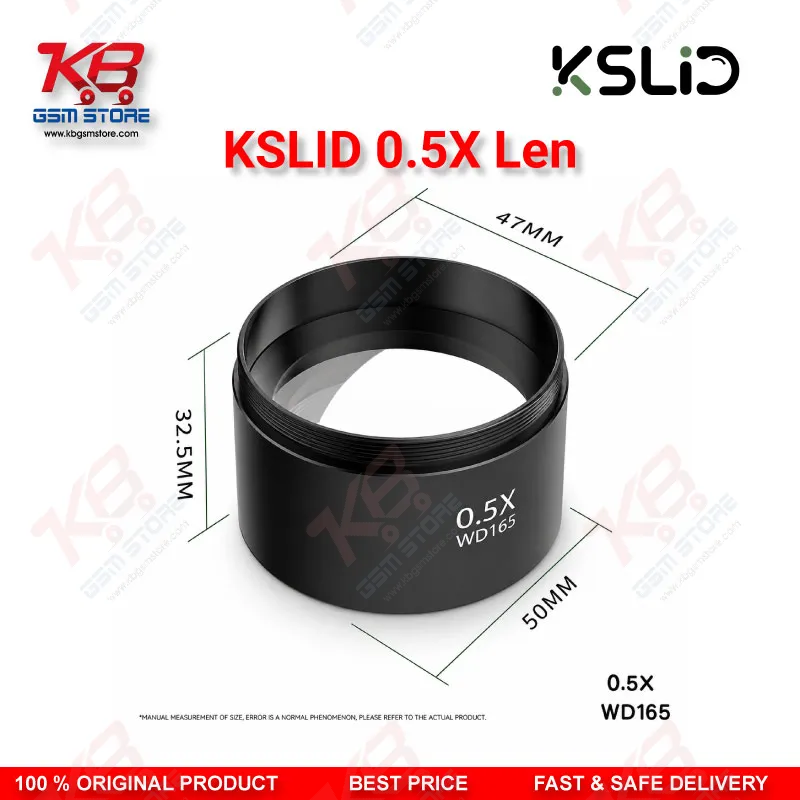 KSLID 0.5X Auxiliary Barlow Objective Lens for Stereo Microscope – M48 Mount